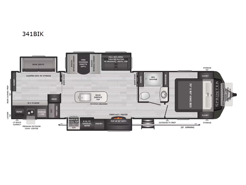 2023 Keystone Rv Sprinter Limited 341BIK in bryan TX