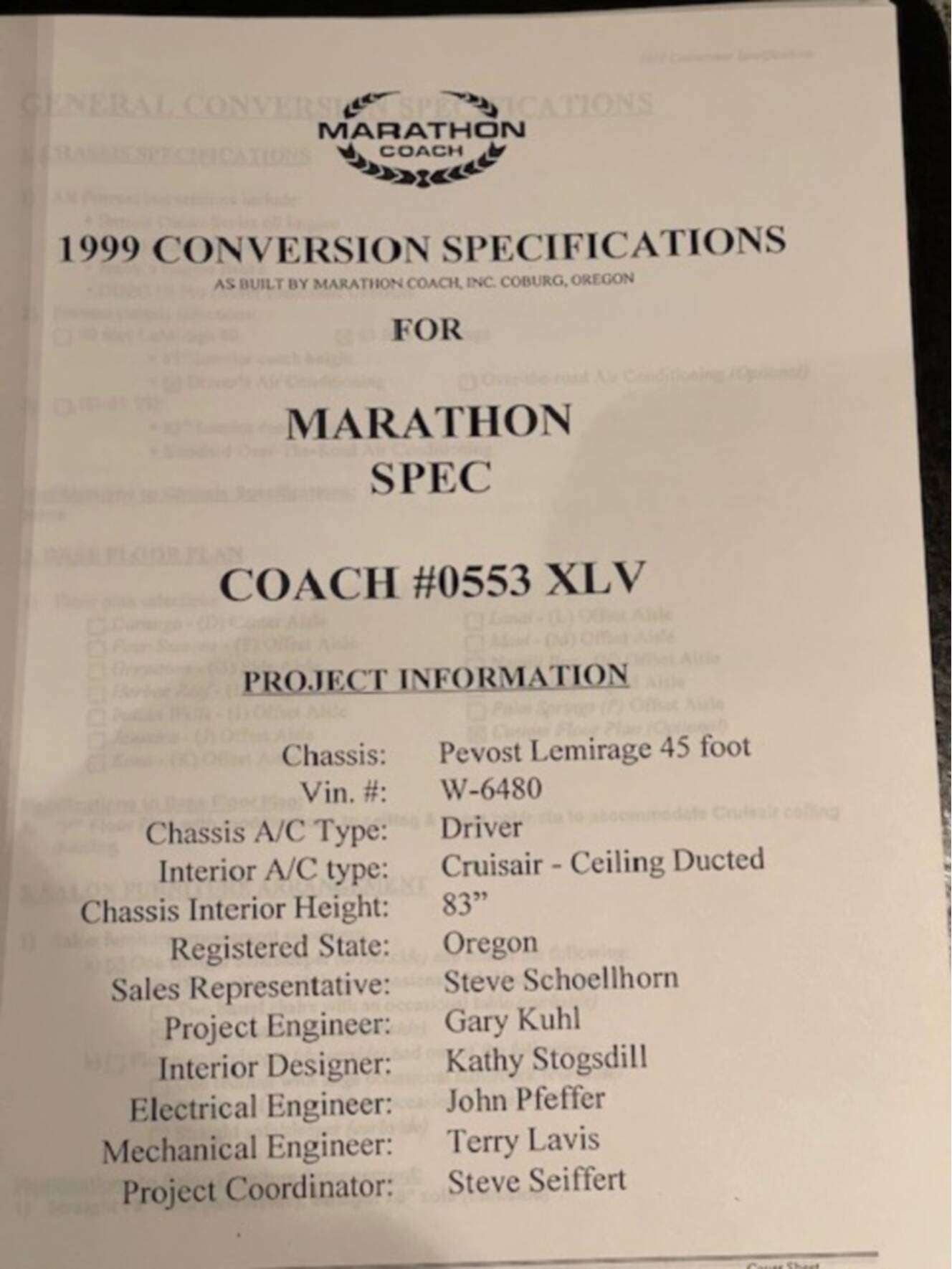 A photo of this 1999 Marathon PREVOST XL45