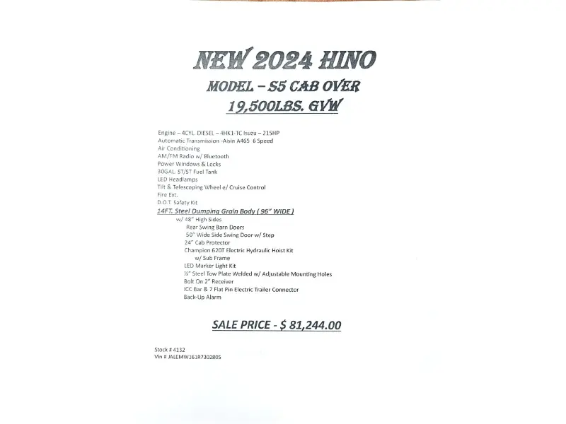 2024 HINO S5