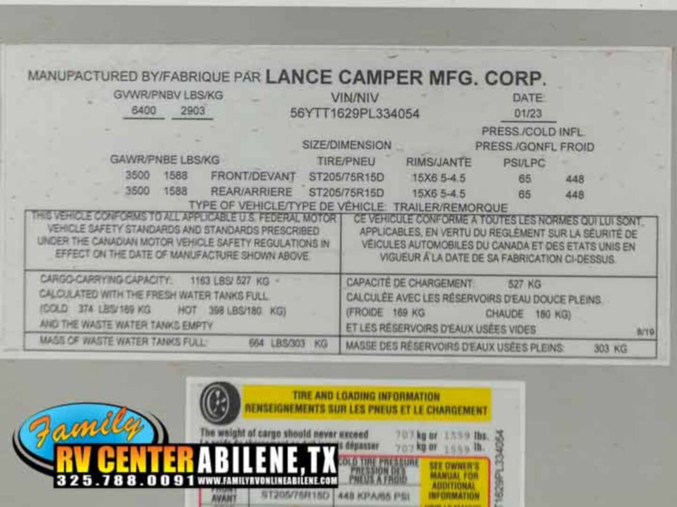 A photo of this 2023 Lance 1685