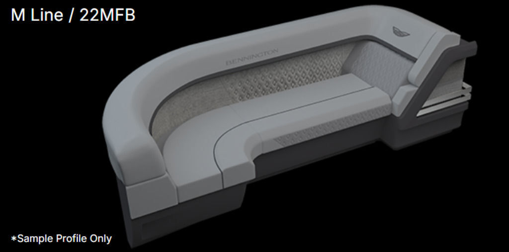 New 2025 Bennington 22MFB Quad Bench Tritoon For Sale in Rochester