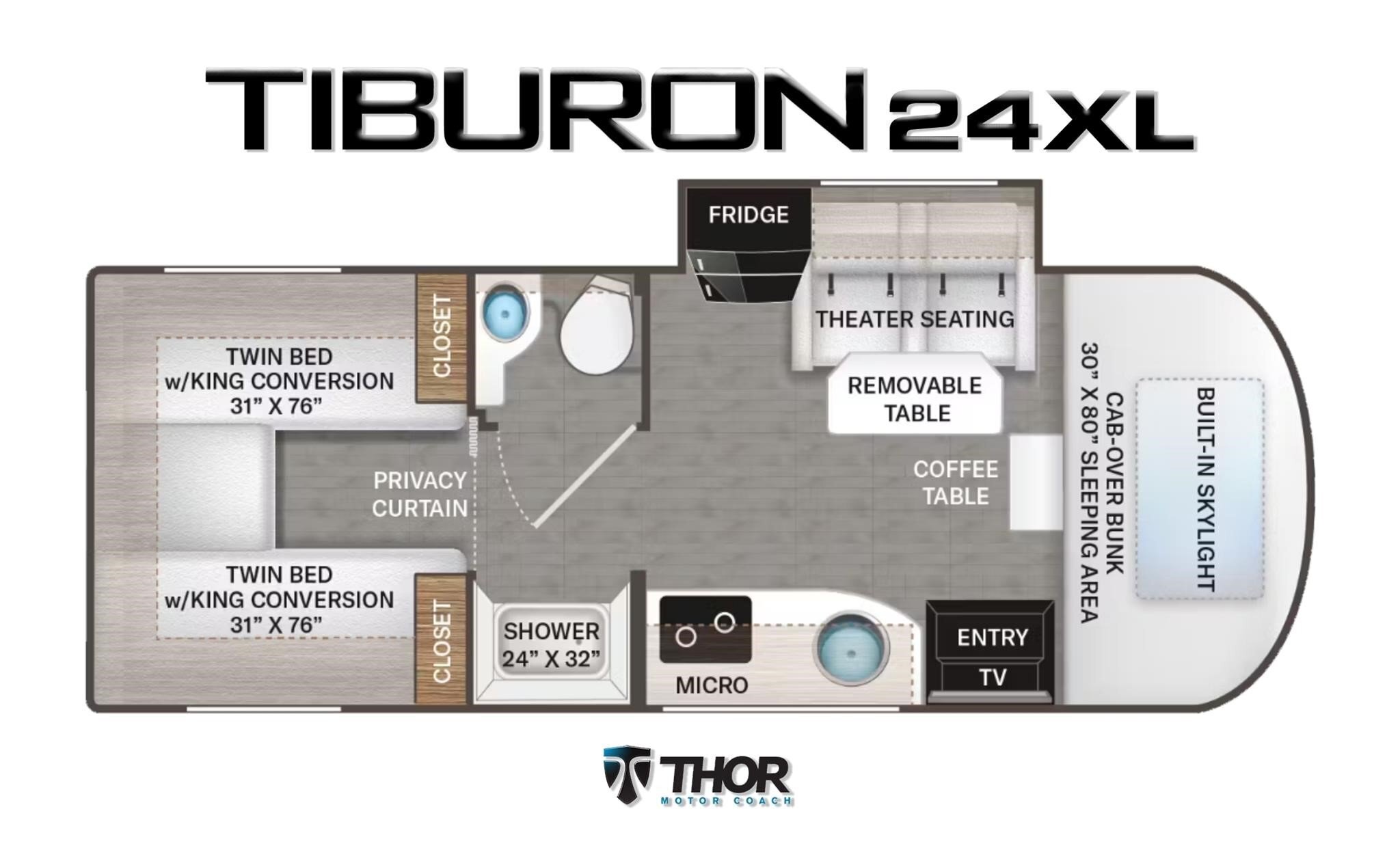 A photo of this 2025 Thor Motor Coach TIBURON 24XL