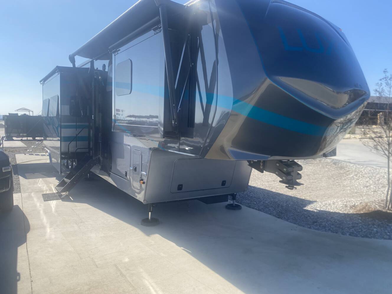 A photo of this 2023 Luxe TOY HAULER 47FB