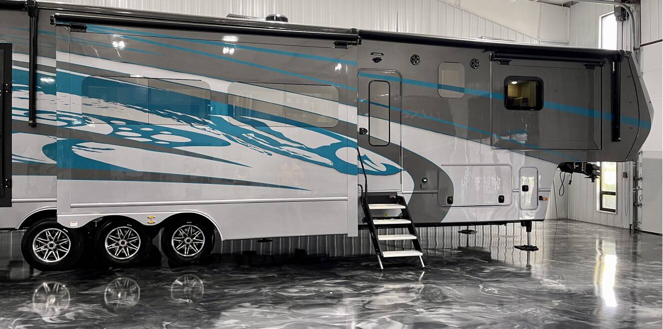 A photo of this 2023 Luxe TOY HAULER 47FB