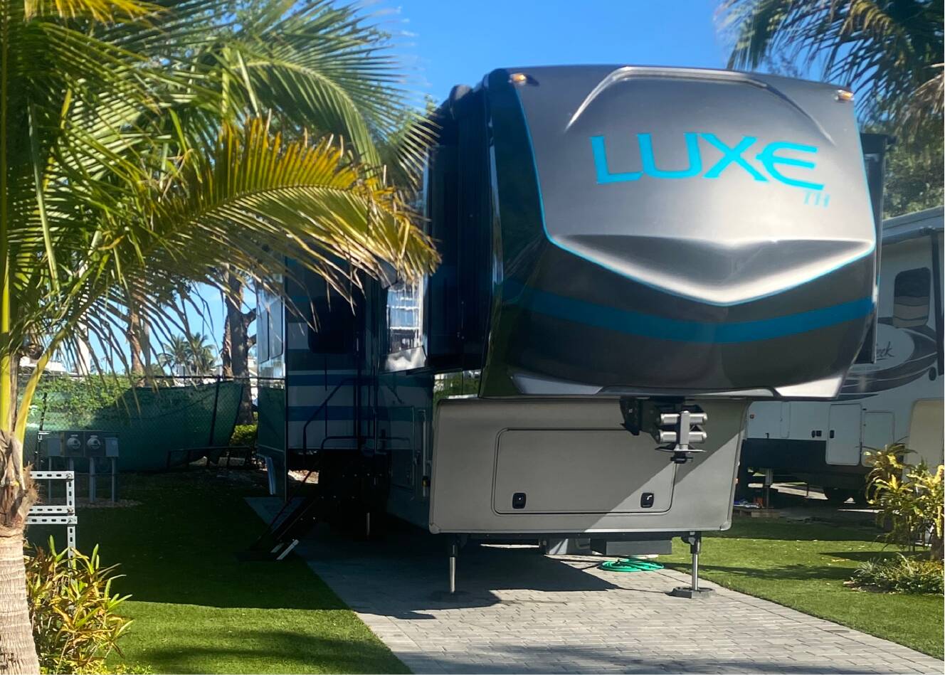 A photo of this 2023 Luxe TOY HAULER 47FB