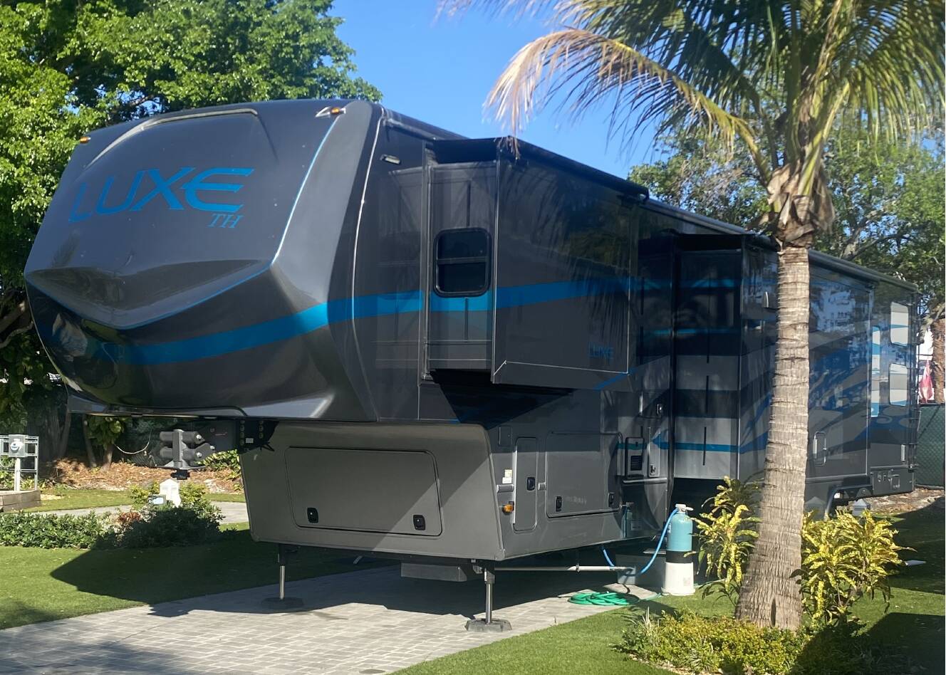 A photo of this 2023 Luxe TOY HAULER 47FB