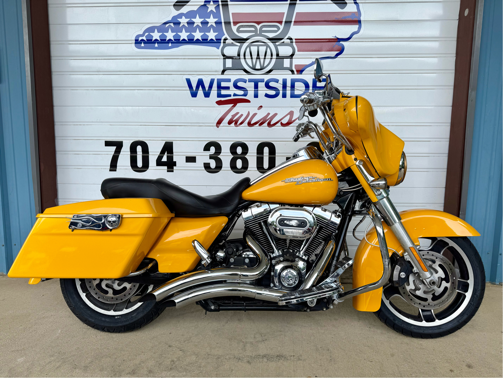 Yellow 2013 Harley-Davidson Street Glide Motorcycles For