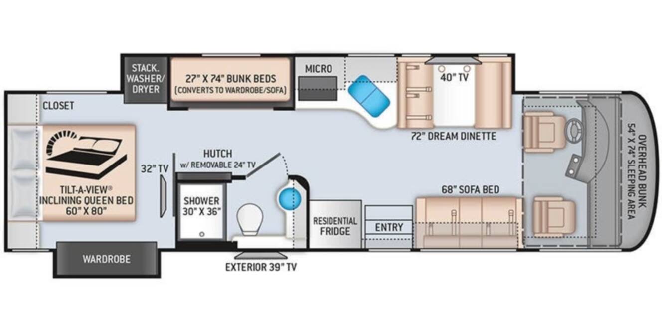 A photo of this 2020 Thor Motor Coach Palazzo 33 5