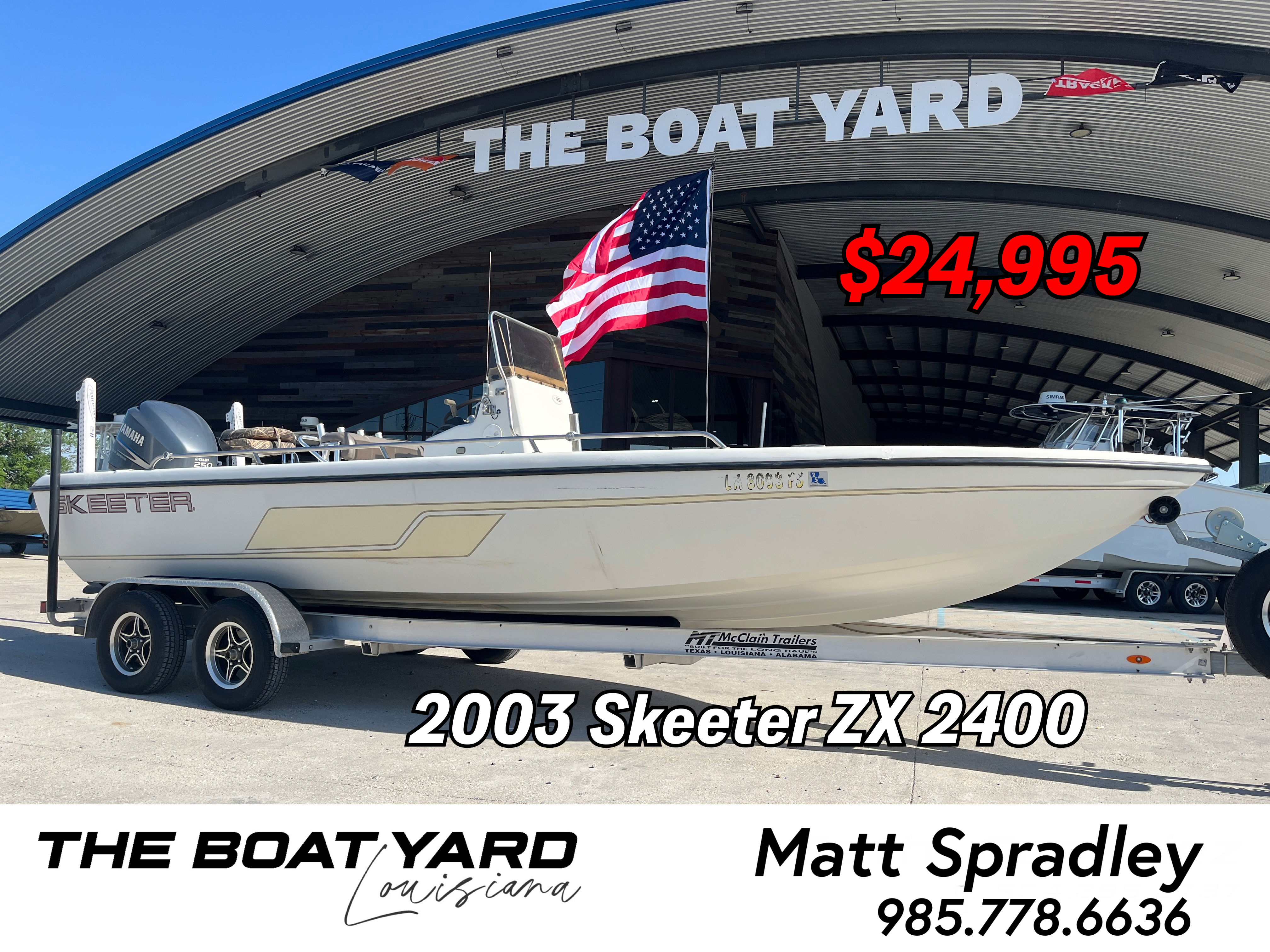D Ray　様 Used 2003 Skeeter Zx 2400 ZX250 For Sale in Marrero, LA