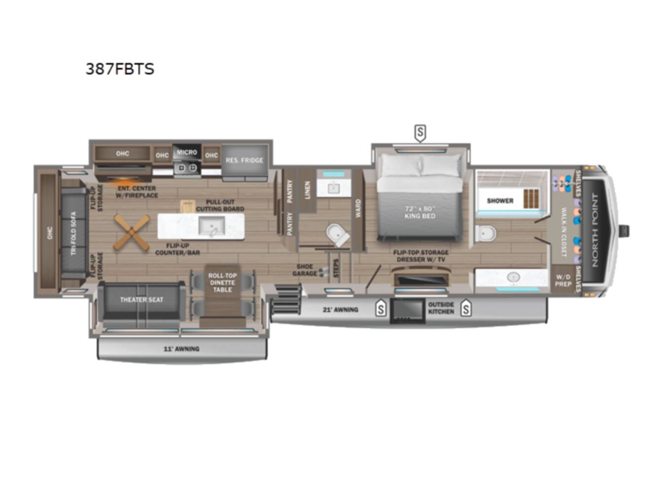 A photo of this 2027 Jayco North Point 387FBTS