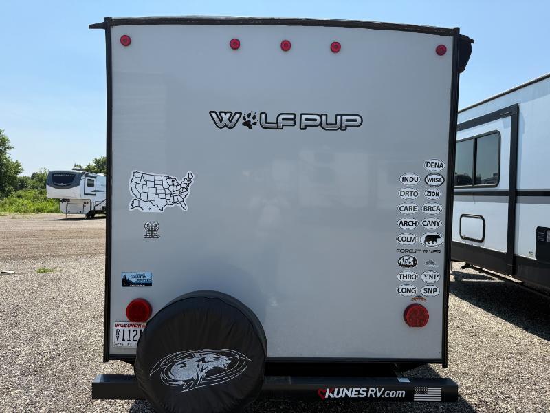 【中古】 Def3 / Moka Only / Dog River 2024 Forest River Wolf Pup Black Label 16FQBL Travel Trailer