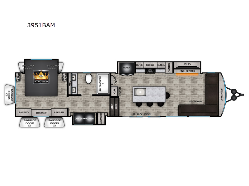 A photo of this 2025 Redwood Rv Regency 3951BAM