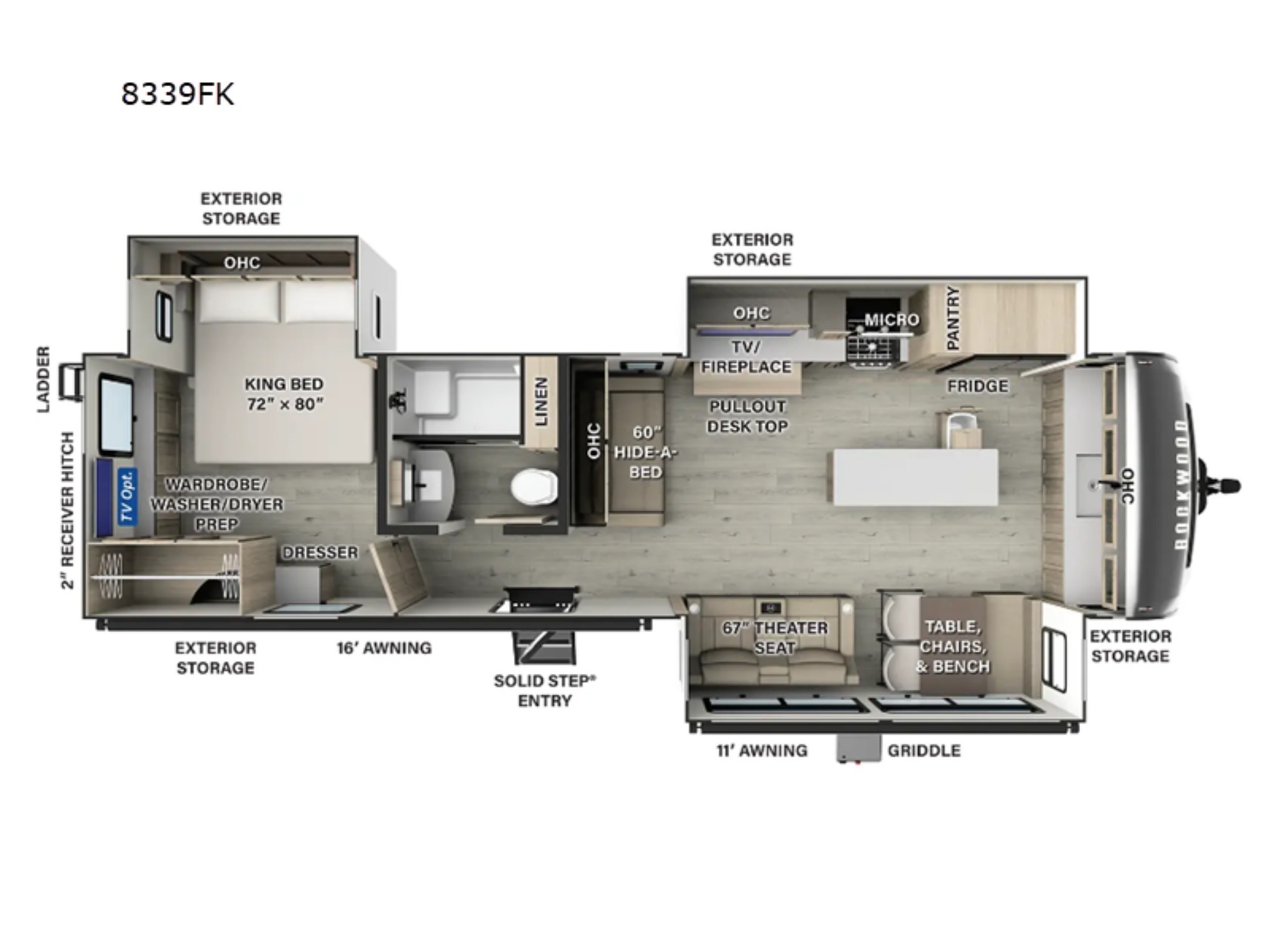 A photo of this 2025 Forest River ROCKWOOD SIGNATURE 8339FK