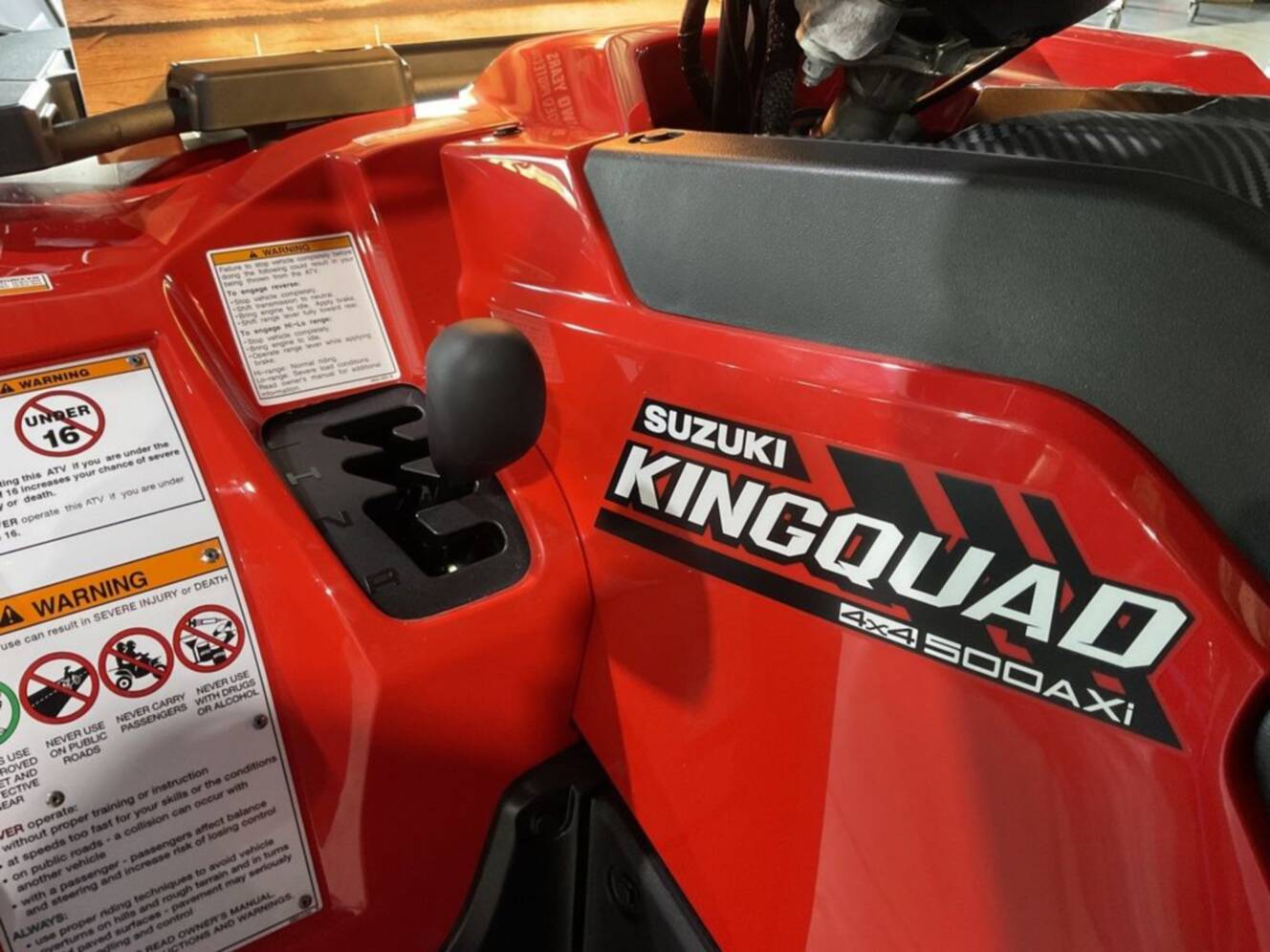 A photo of this 2025 Suzuki KINGQUAD 500 AXi Red