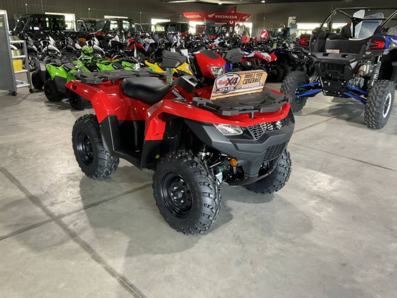 A photo of this 2025 Suzuki KINGQUAD 500 AXi Red