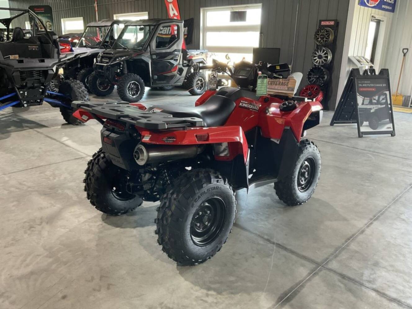 A photo of this 2025 Suzuki KINGQUAD 500 AXi Red
