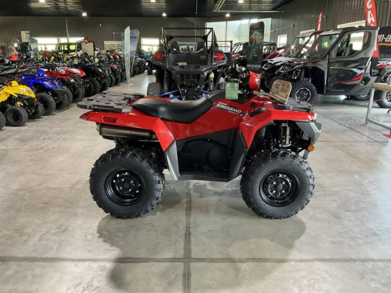 A photo of this 2025 Suzuki KINGQUAD 500 AXi Red