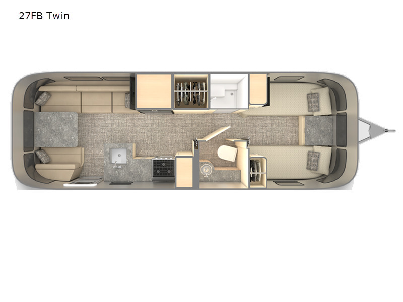 A photo of this 2026 Airstream Flying Cloud Twin Hatch with Lithium and Solar 27FB Twi