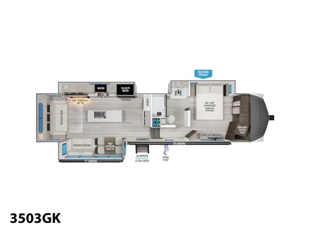 A photo of this 2025 Grand Design Influence 3503GK