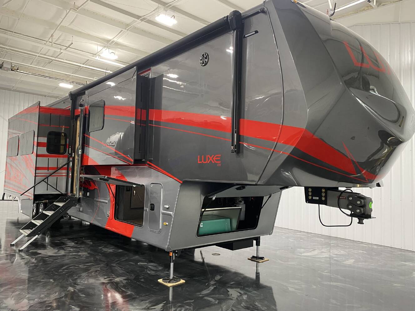A photo of this 2026 Luxe TOY HAULER 46FB