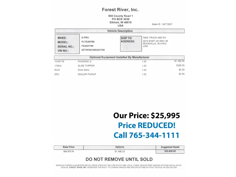 2025 Forest River Flagstaff E-Pro E20FBS