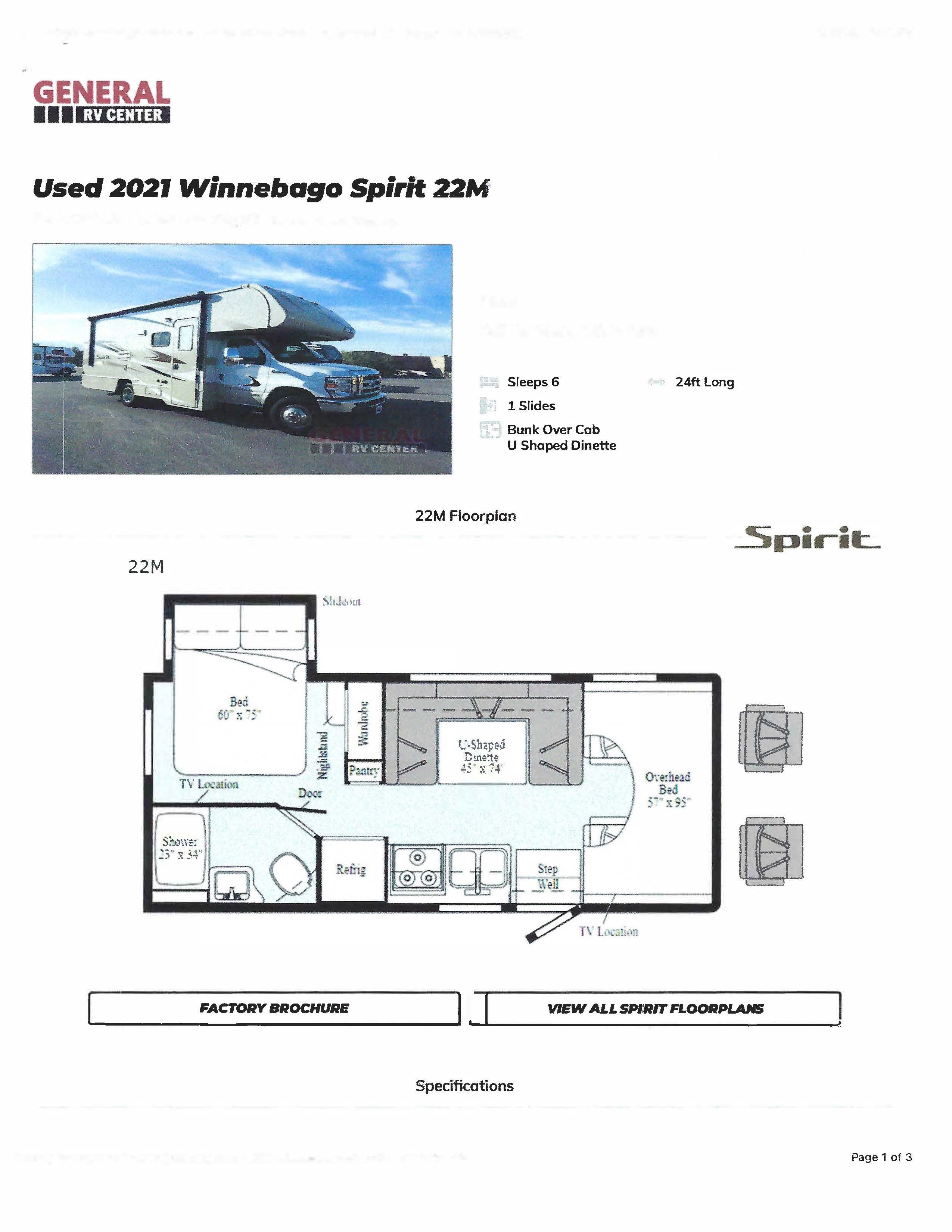 2021 Winnebago SPIRIT 22M in deerfield beach FL