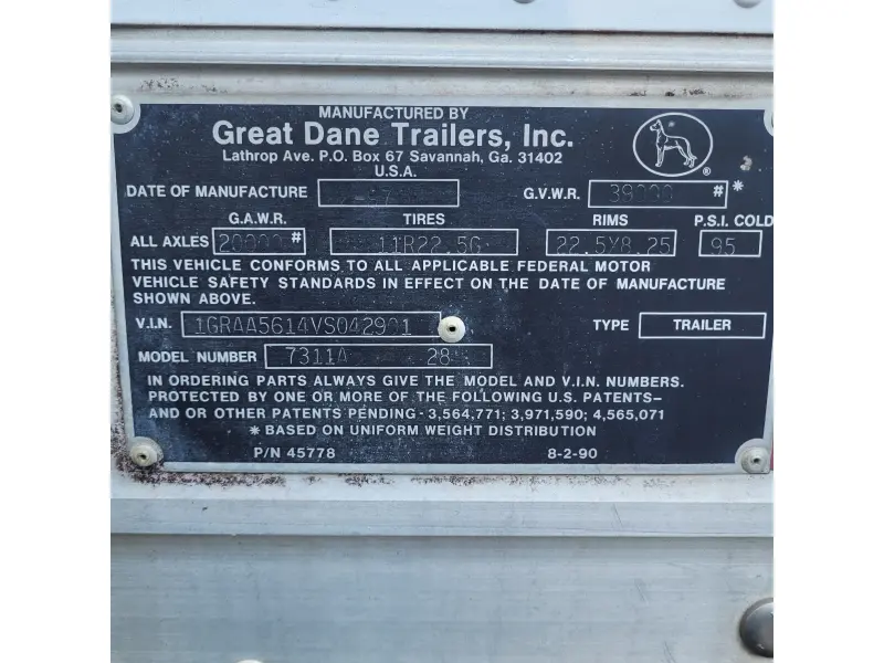 1997 GREAT DANE 28 FT PUP