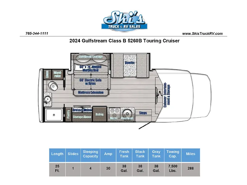 2024 Gulf Stream Class B Touring Cruiser 5260B