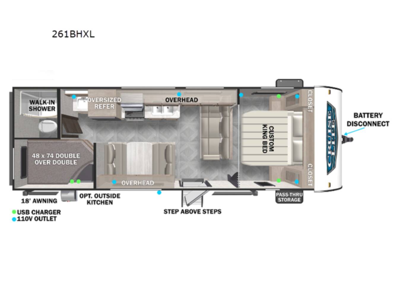 A photo of this 2023 Forest River Rv Salem Cruise Lite 261BHXL