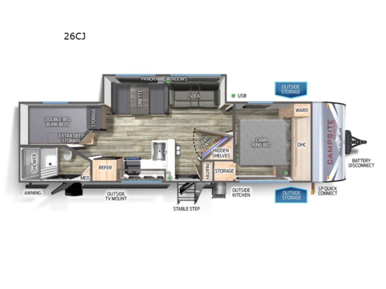 A photo of this 2024 Forest River Rv Campsite Reserve 26CJ