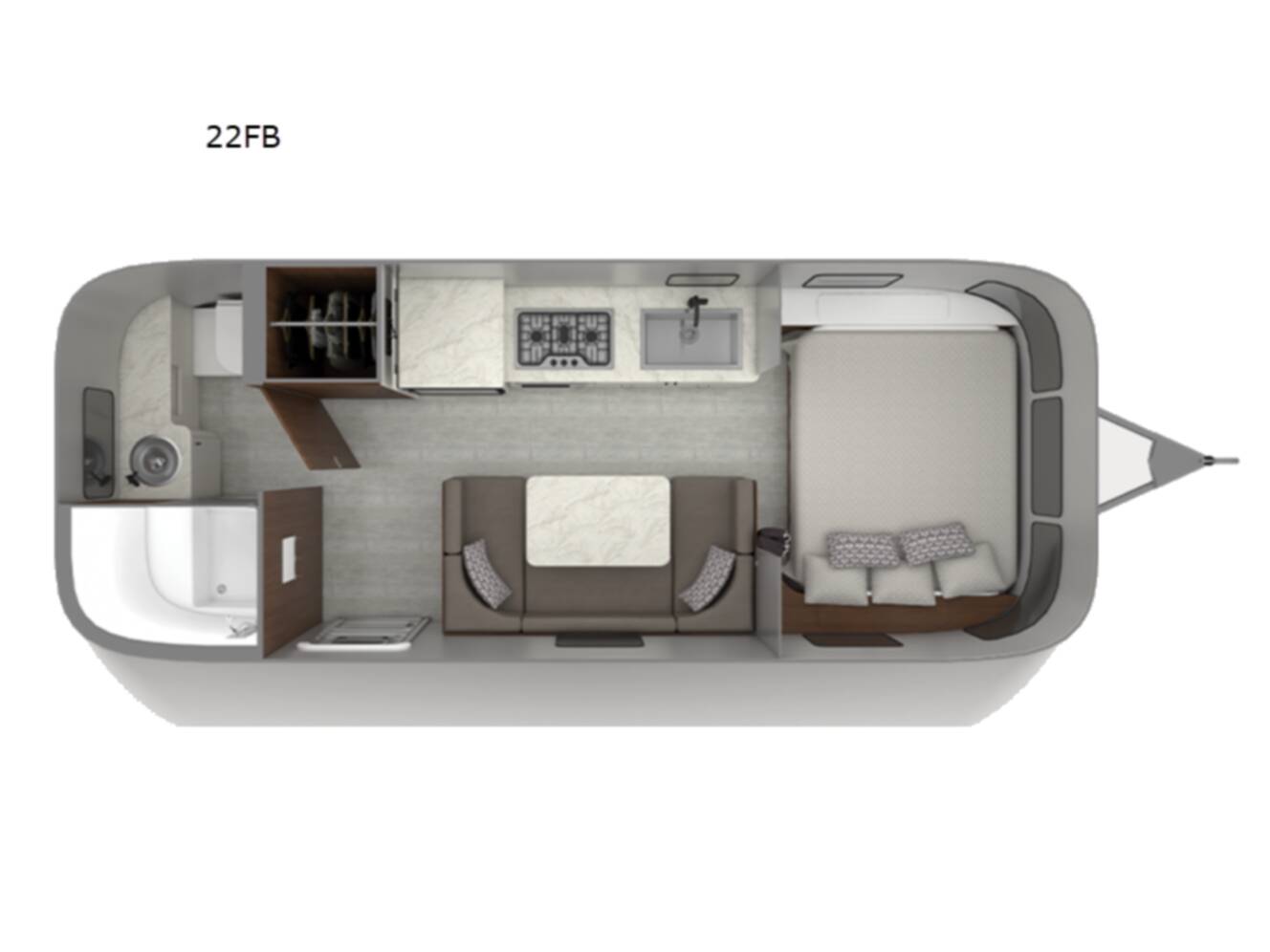 A photo of this 2026 Airstream Caravel 22FB