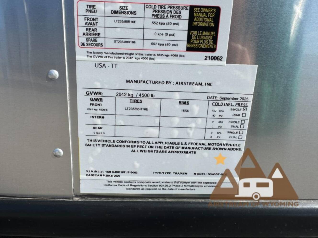 A photo of this 2026 Airstream Basecamp Xe 20Xe
