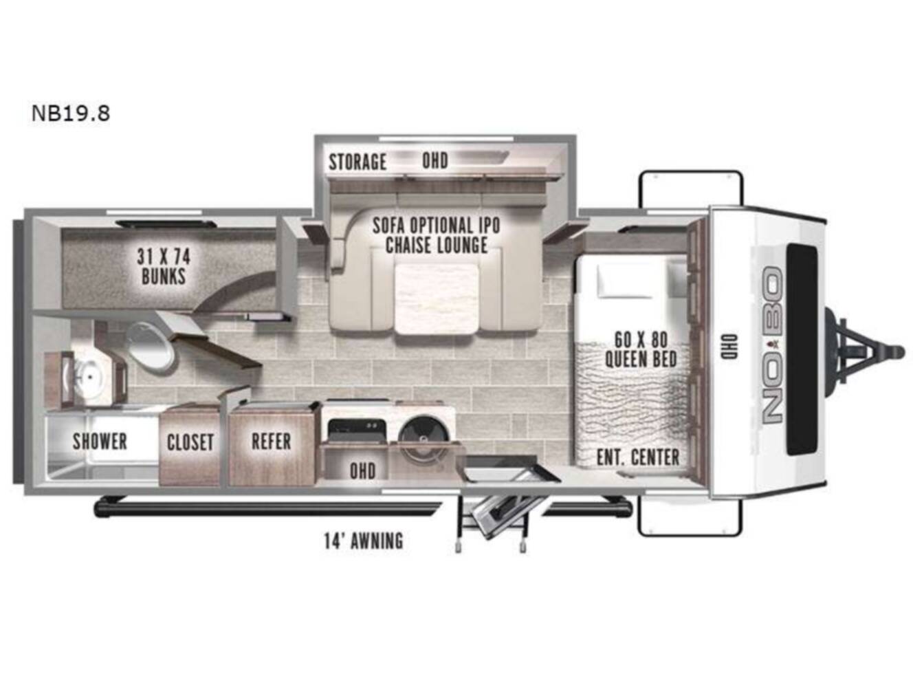 A photo of this 2021 Forest River Rv No Boundaries NB19.8