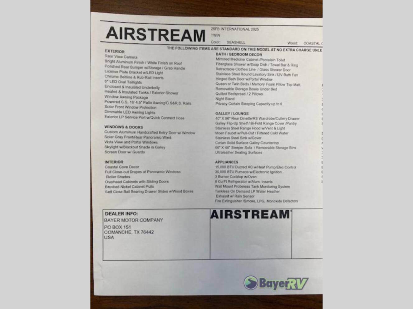 A photo of this 2025 Airstream International 25FB Twin