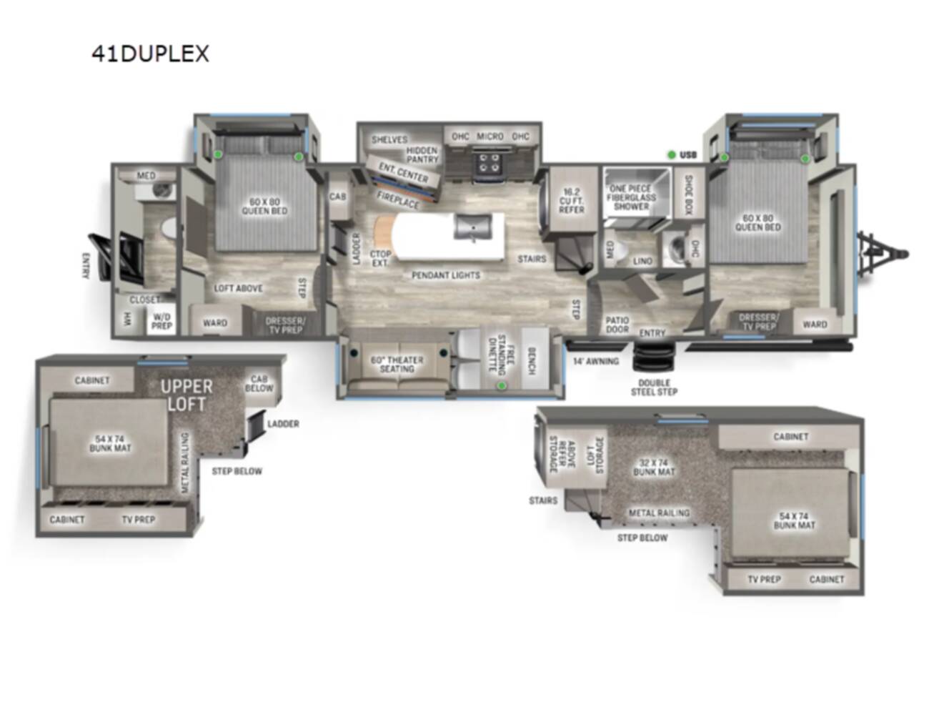 A photo of this 2026 Forest River Rv Sandpiper Destination Trailers 41DUPLEX