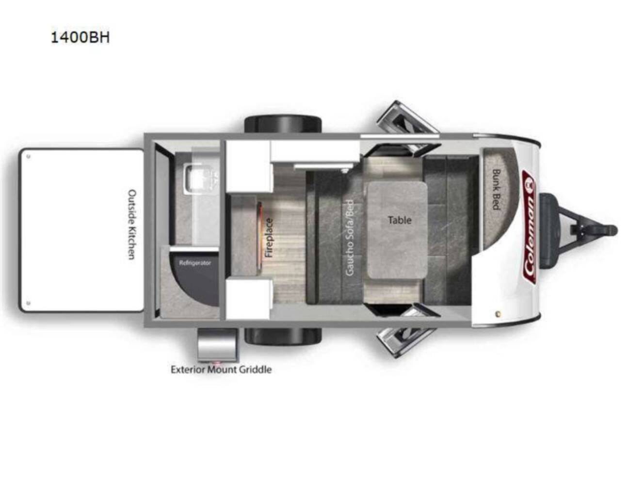 A photo of this 2024 Dutchmen Rv Coleman Rubicon 1200 Series 1400BH