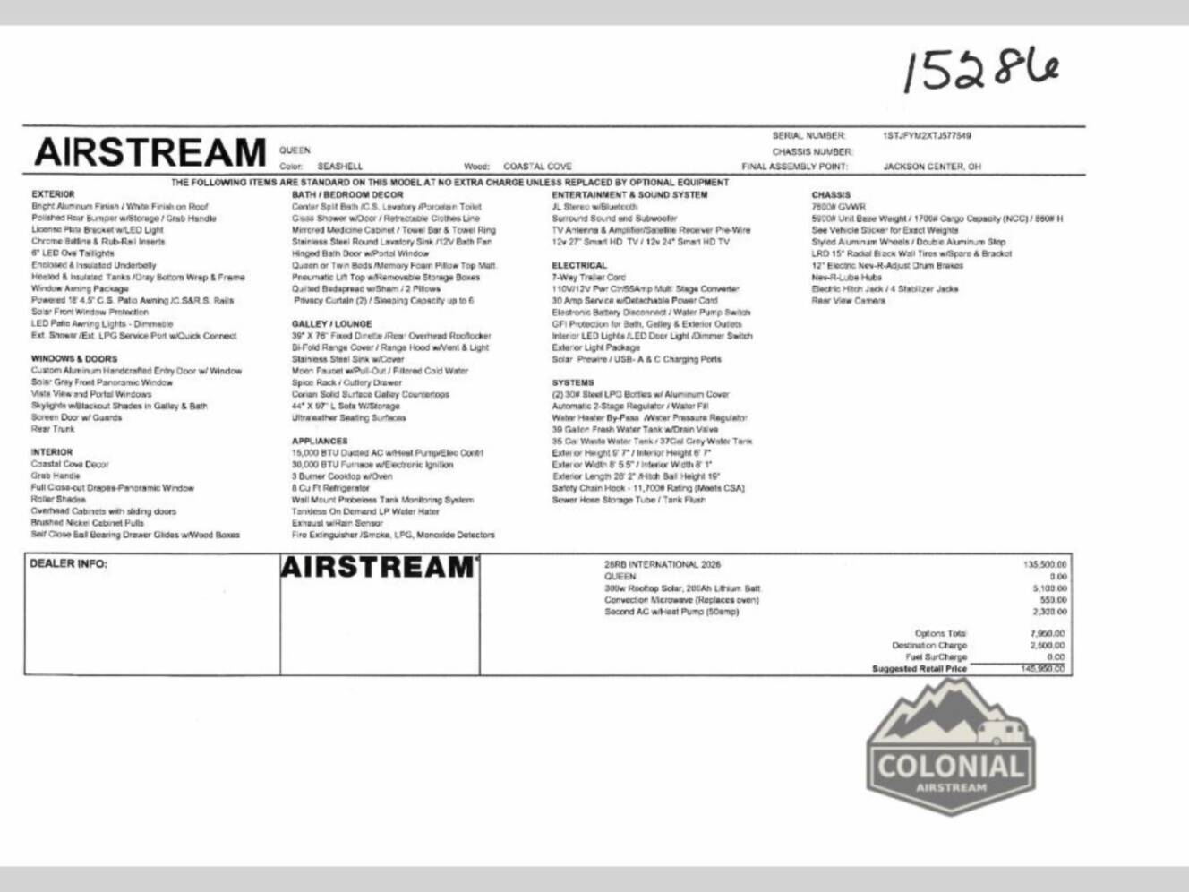 A photo of this 2026 Airstream International 28RBQ Queen