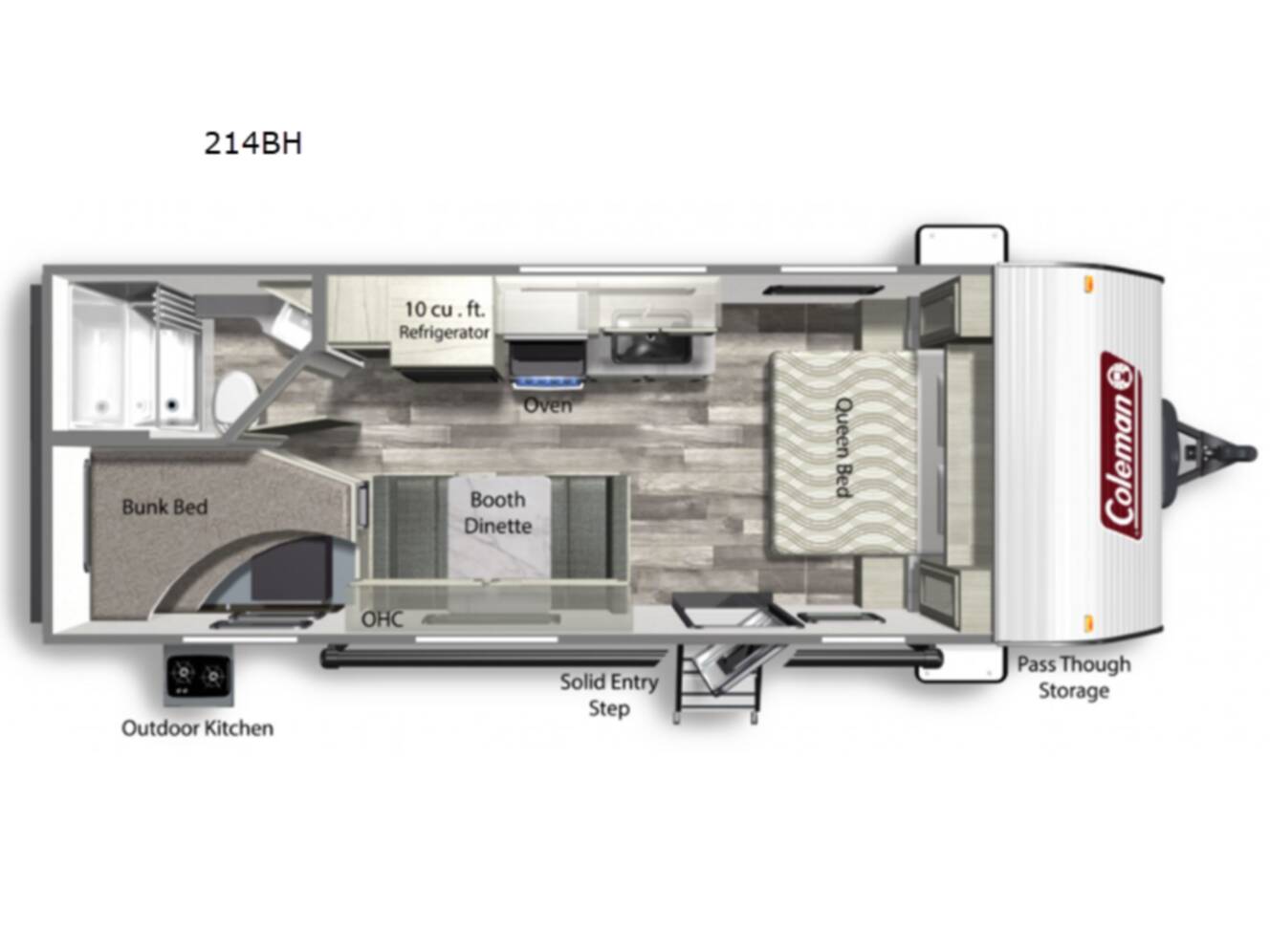 A photo of this 2022 Dutchmen Rv Coleman Lantern LT Series 214BH
