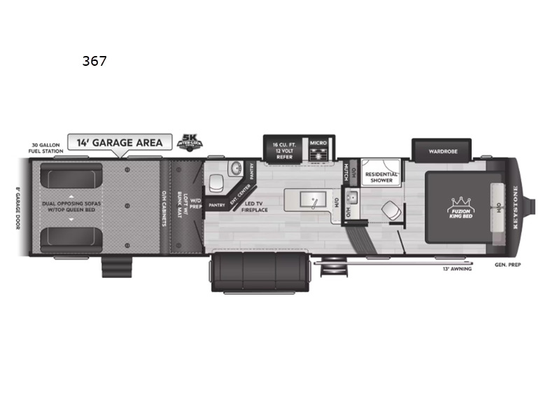 2026 Keystone Rv Fuzion Impact Edition 367 Fifth Wheel Toy Hauler RV