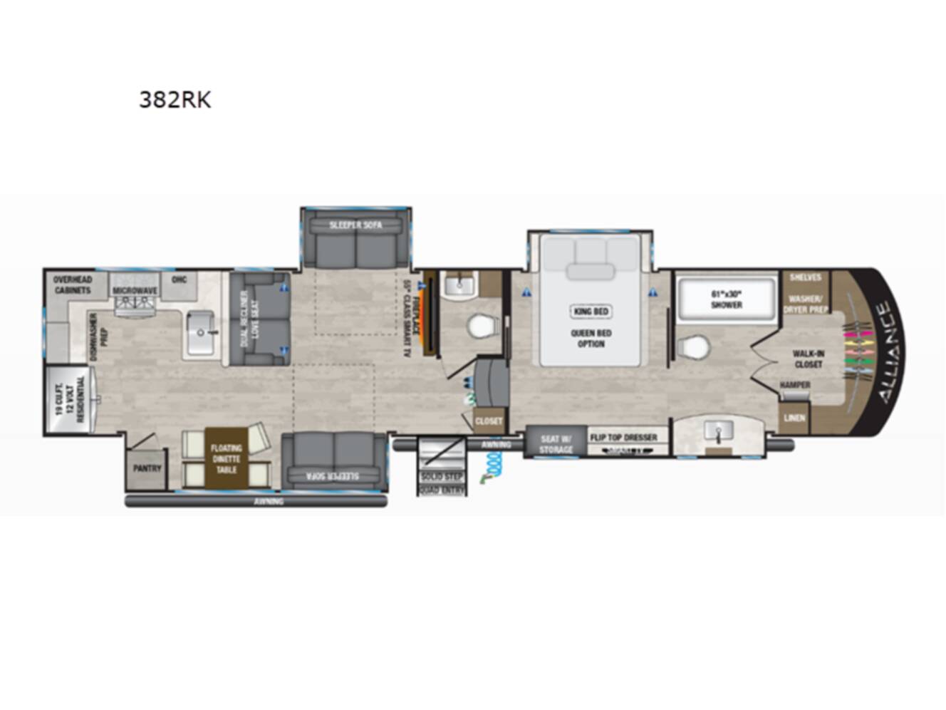 A photo of this 2024 Alliance Rv Paradigm 382RK