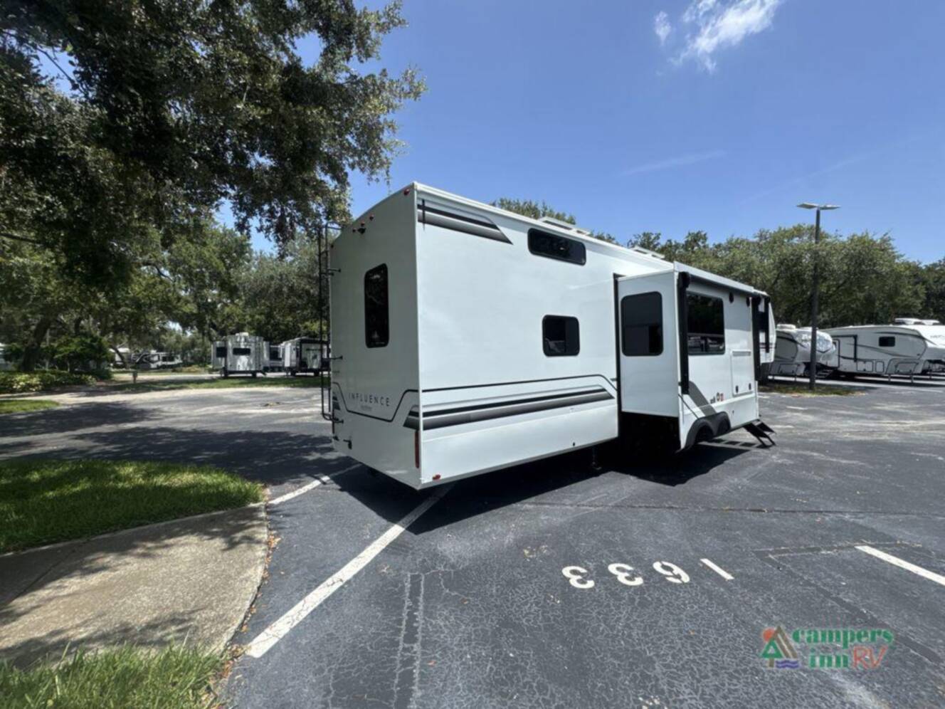 A photo of this 2026 Grand Design Influence 3804DS