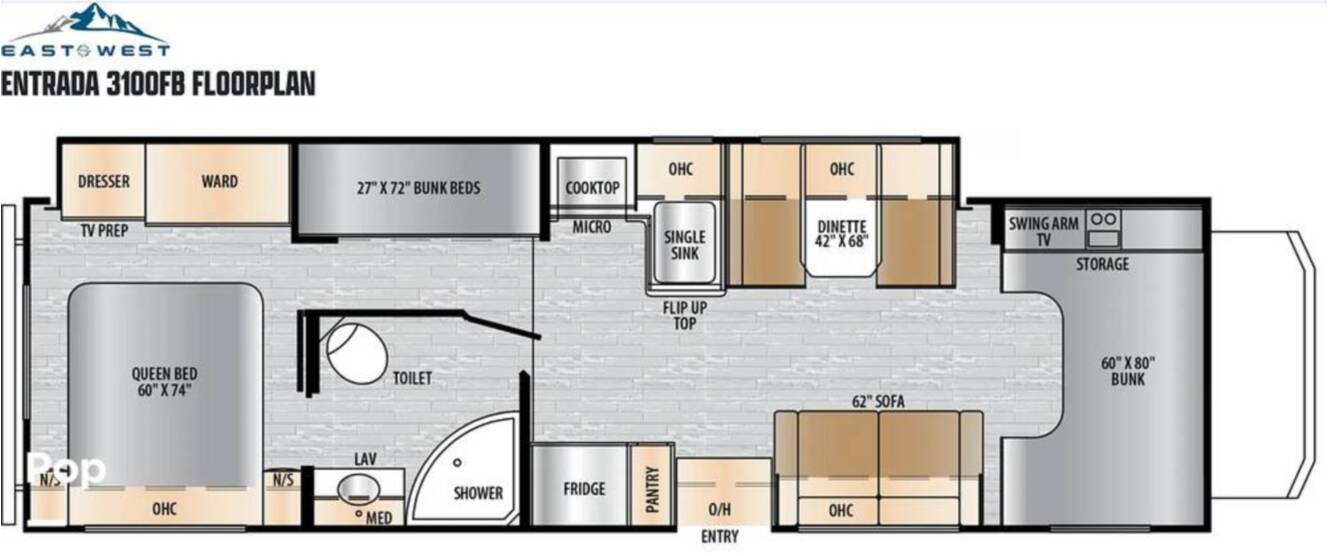 A photo of this 2023 East To West Rv Entrada 3100FB