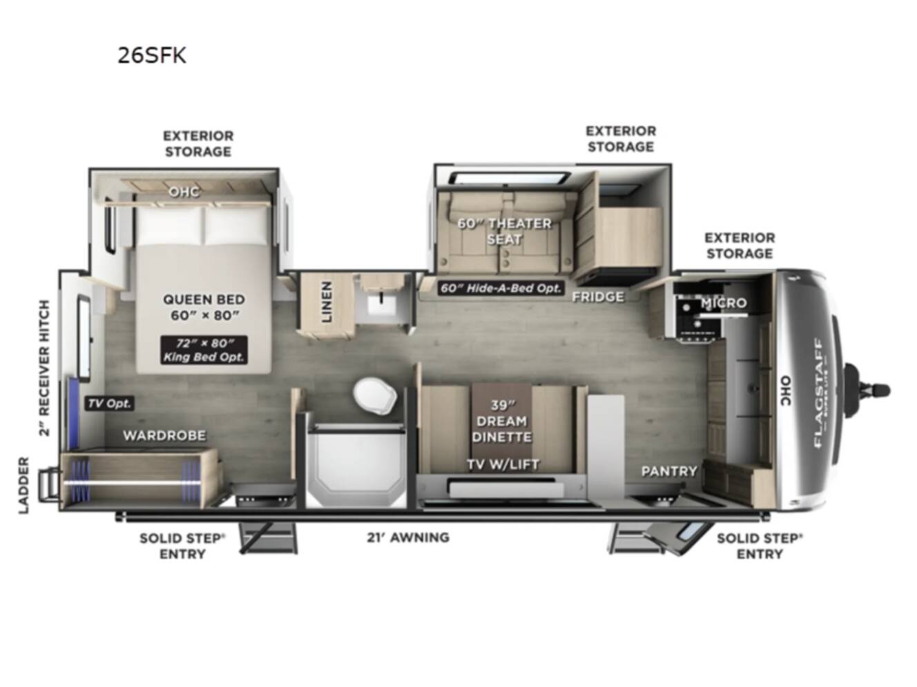 A photo of this 2026 Forest River Rv Flagstaff Super Lite 26SFK