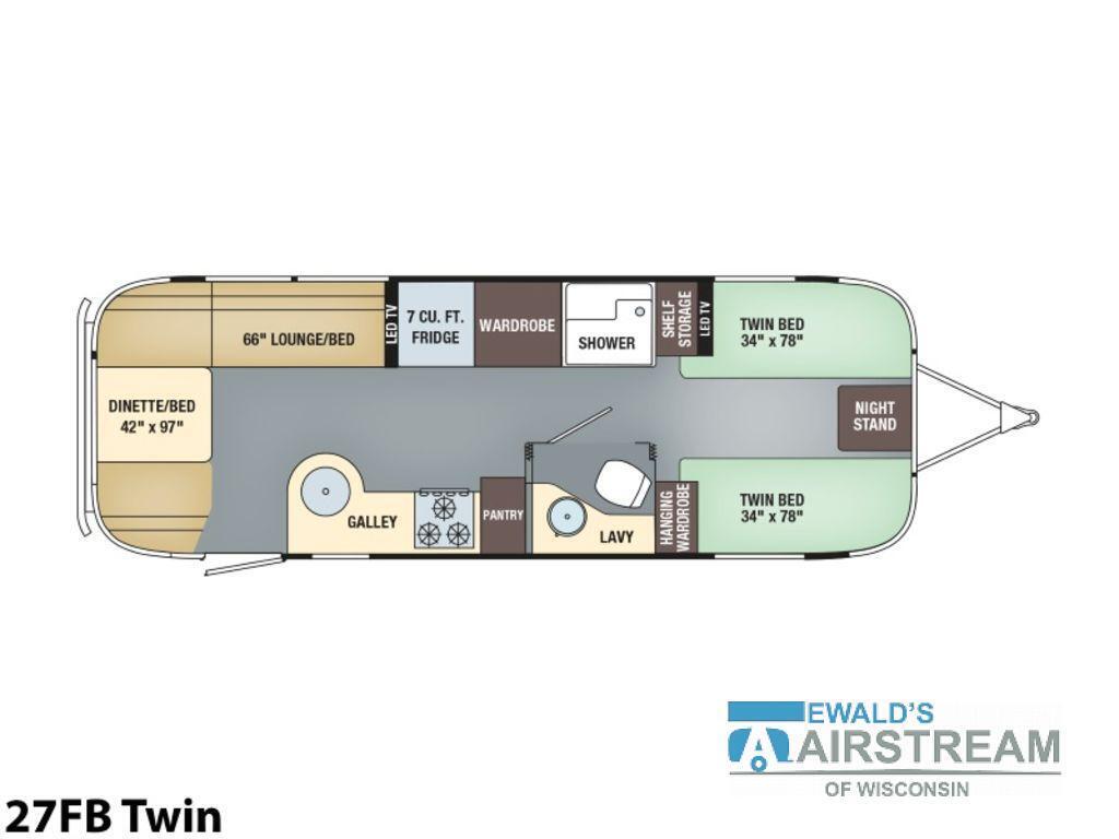 A photo of this 2018 Airstream International Serenity 27FB Twin
