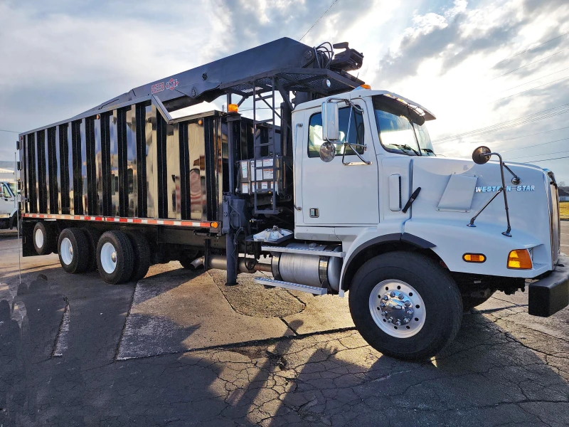 2003 WESTERN STAR 4900SA TRI-AXLE GRAPPLE TRUCK, CRANE TRUCK, KNUCKLEBOOMS, HAUL TRUCK.