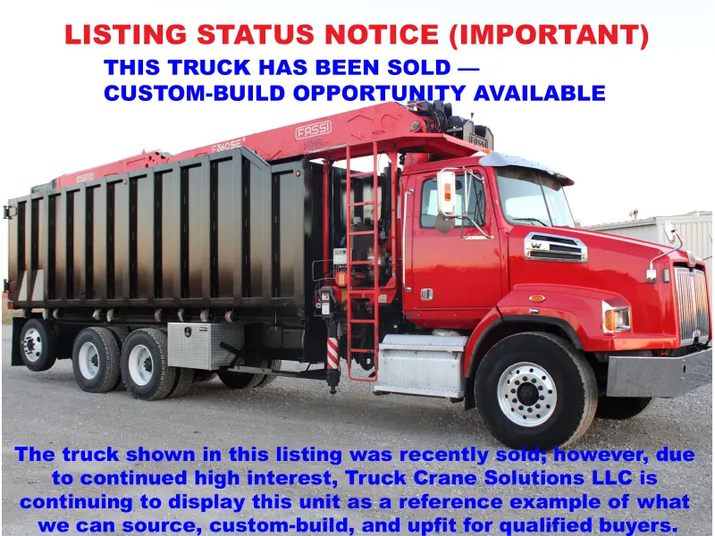 2016 WESTERN STAR 4700SB CONVENTIONAL FASSI CRANE (NEW) GRAPPLE SAW & 24.5' DEBRIS HAUL BODY