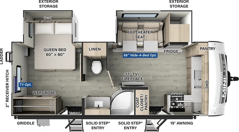 A photo of this 2023 Forest River ROCKWOOD MINI LITE 2516S