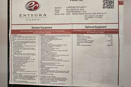 2022 Entegra Coach VISION XL 36A in coppell TX