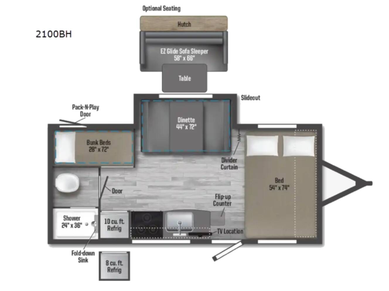 A photo of this 2026 Winnebago Micro Minnie 2100BH