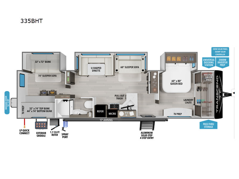 A photo of this 2026 Grand Design Transcend Xplor 335BHT